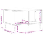 Table basse Noir 60x50x36,5 cm Bois d'ingénierie – Image 7