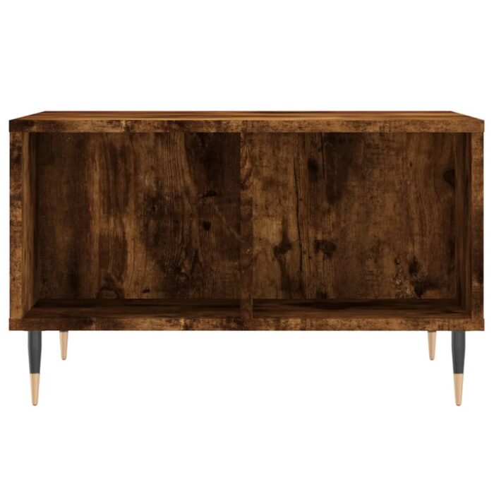 Table basse Chêne fumé 60x50x36,5 cm Bois d'ingénierie – Image 2