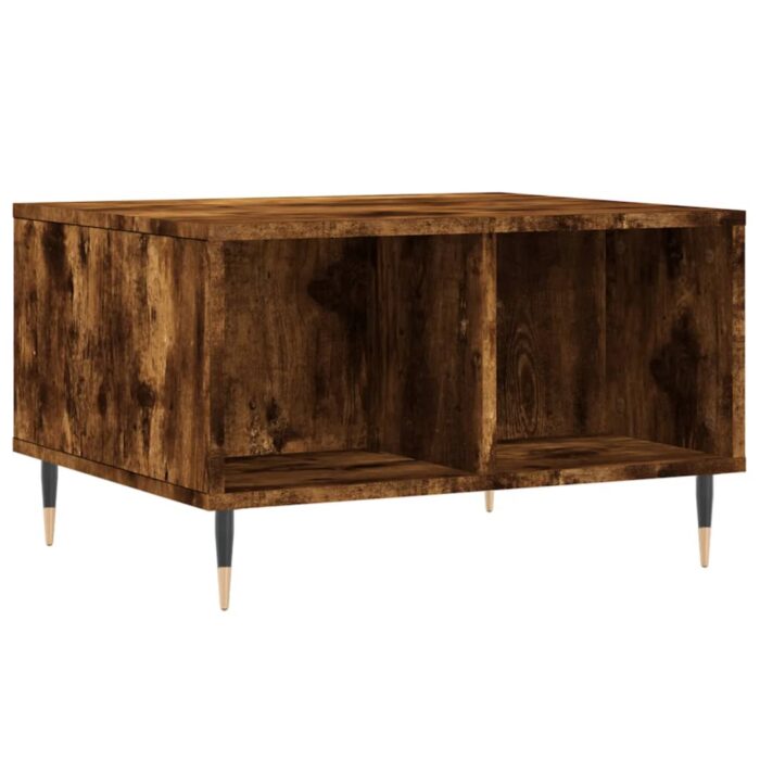 Table basse Chêne fumé 60x50x36,5 cm Bois d'ingénierie – Image 4