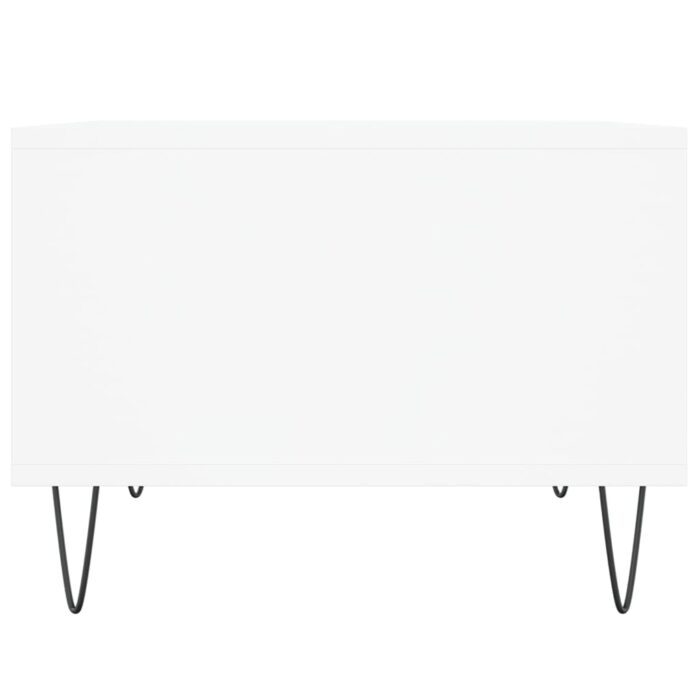 Table basse Blanc 60x50x36,5 cm Bois d'ingénierie – Image 3