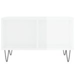 Table basse Blanc brillant 60x50x36,5 cm Bois d'ingénierie – Image 2