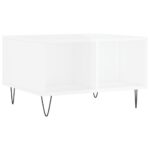 Table basse Blanc brillant 60x50x36,5 cm Bois d'ingénierie – Image 4