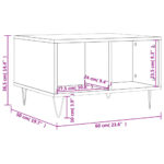 Table basse Blanc brillant 60x50x36,5 cm Bois d'ingénierie – Image 7