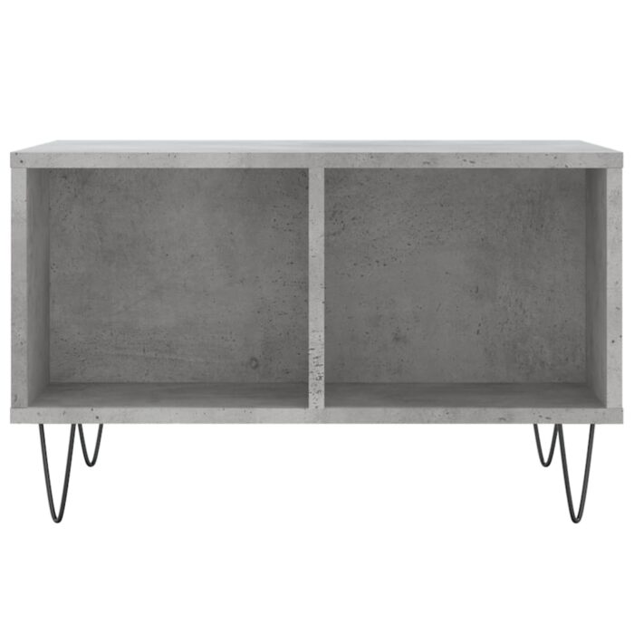 Table basse Gris béton 60x50x36,5 cm Bois d'ingénierie – Image 2