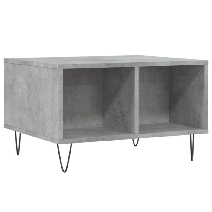 Table basse Gris béton 60x50x36,5 cm Bois d'ingénierie – Image 4