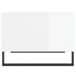 Table basse Blanc brillant 60x50x36,5 cm Bois d'ingénierie – Image 3