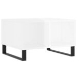 Table basse Blanc brillant 60x50x36,5 cm Bois d'ingénierie – Image 4