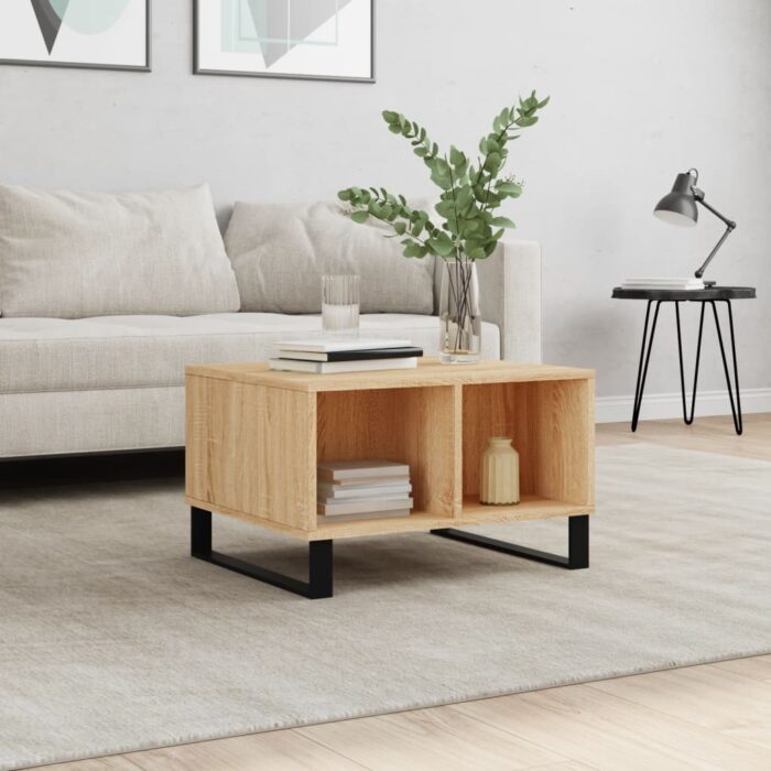 Table basse Chêne sonoma 60x50x36,5 cm Bois d'ingénierie – Image 1