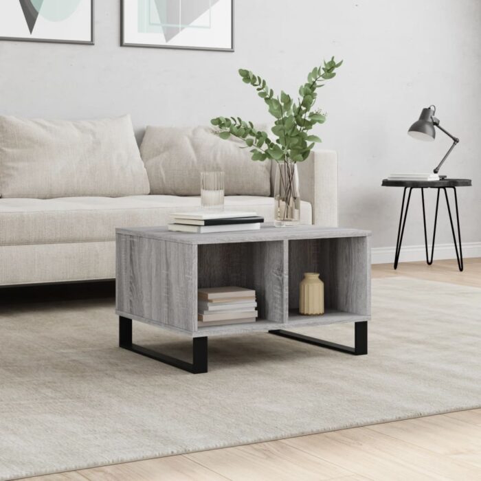 Table basse Sonoma gris 60x50x36,5 cm Bois d'ingénierie – Image 1