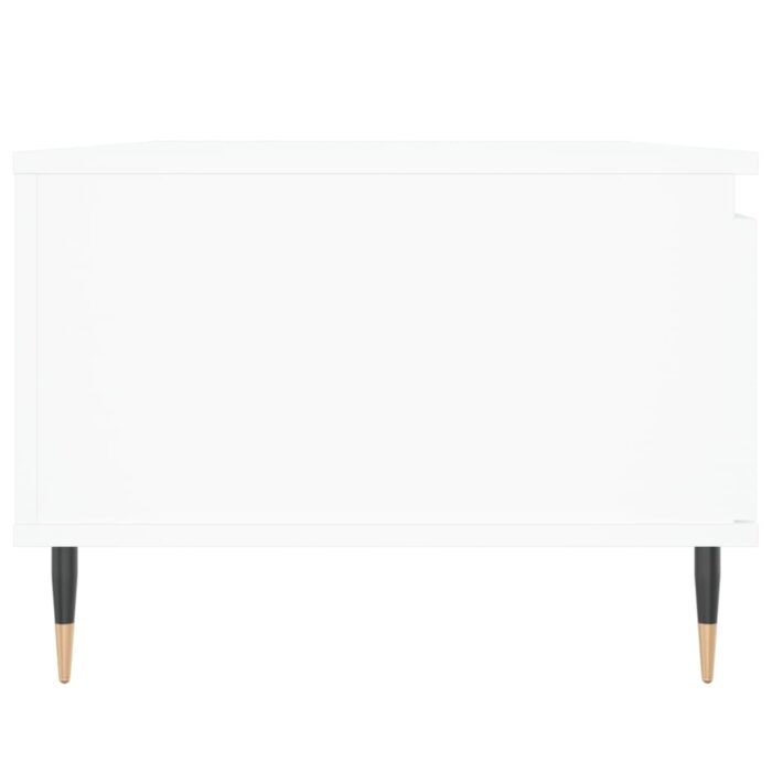Table basse Blanc 90x50x36,5 cm Bois d'ingénierie – Image 5