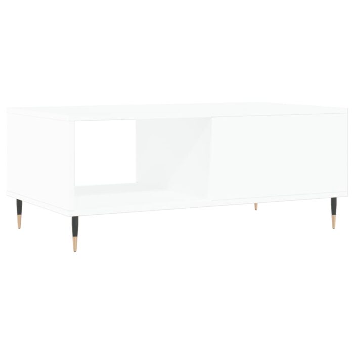 Table basse Blanc 90x50x36,5 cm Bois d'ingénierie – Image 6