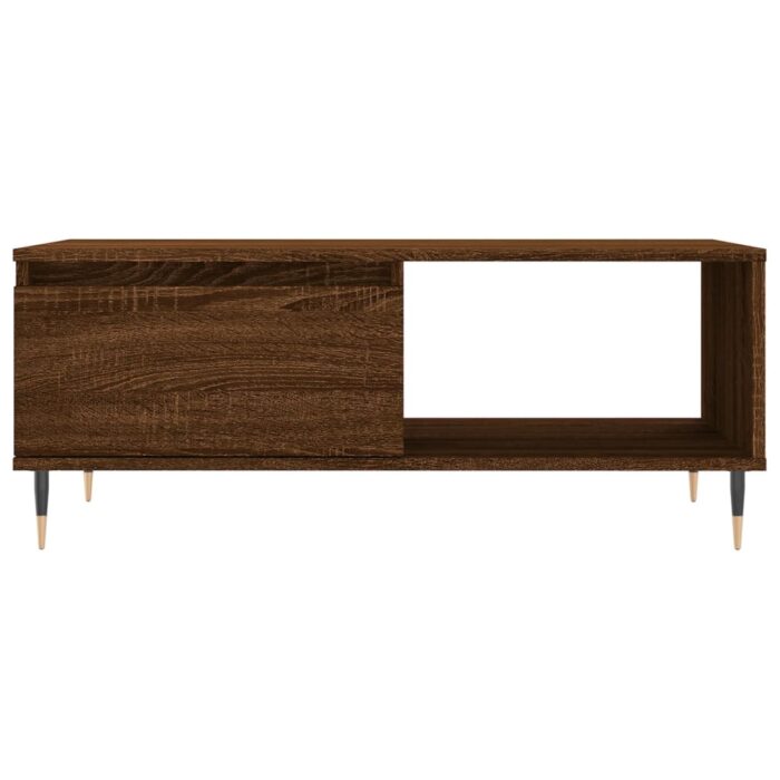 Table basse Chêne marron 90x50x36,5 cm Bois d'ingénierie – Image 3
