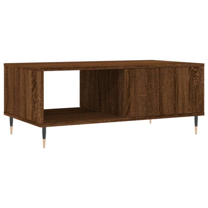 Table basse Chêne marron 90x50x36,5 cm Bois d'ingénierie – Image 6