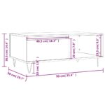 Table basse Gris béton 90x50x36,5 cm Bois d'ingénierie – Image 10