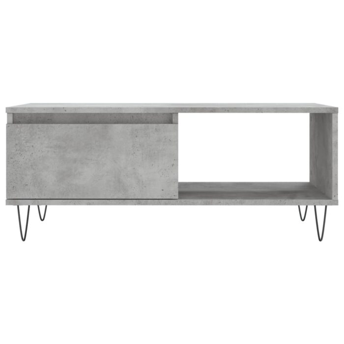 Table basse Gris béton 90x50x36,5 cm Bois d'ingénierie – Image 3