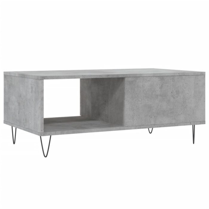 Table basse Gris béton 90x50x36,5 cm Bois d'ingénierie – Image 6