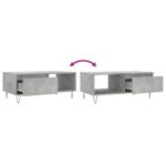 Table basse Gris béton 90x50x36,5 cm Bois d'ingénierie – Image 7
