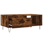 Table basse Chêne fumé 90x50x36,5 cm Bois d'ingénierie – Image 4