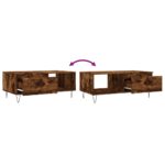 Table basse Chêne fumé 90x50x36,5 cm Bois d'ingénierie – Image 7