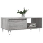 Table basse Sonoma gris 90x50x36,5 cm Bois d'ingénierie – Image 2
