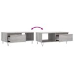 Table basse Sonoma gris 90x50x36,5 cm Bois d'ingénierie – Image 7