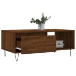 Table basse Chêne marron 90x50x36,5 cm Bois d'ingénierie – Image 2