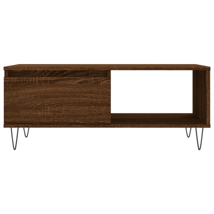 Table basse Chêne marron 90x50x36,5 cm Bois d'ingénierie – Image 4