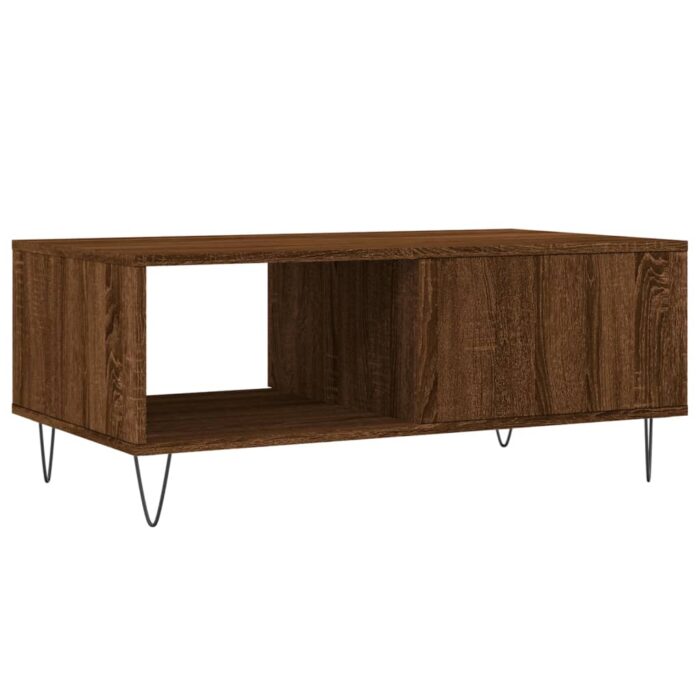 Table basse Chêne marron 90x50x36,5 cm Bois d'ingénierie – Image 6
