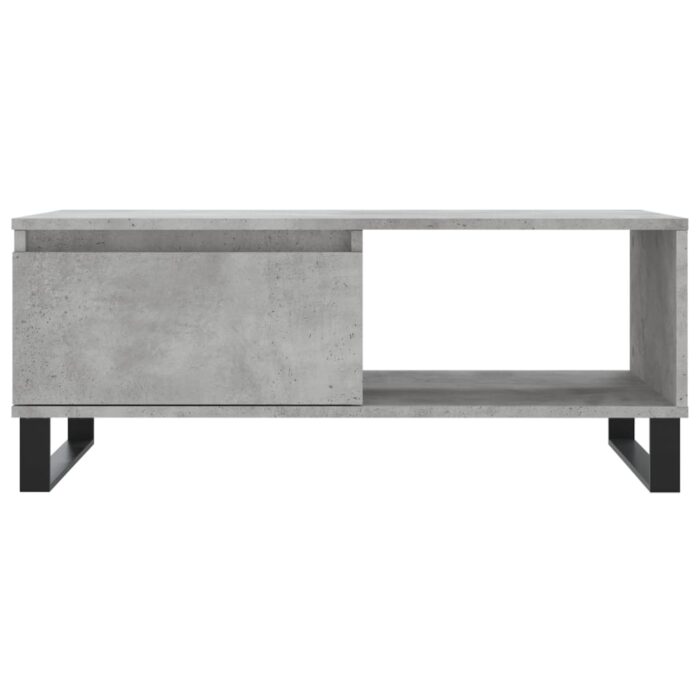 Table basse Gris béton 90x50x36,5 cm Bois d'ingénierie – Image 3