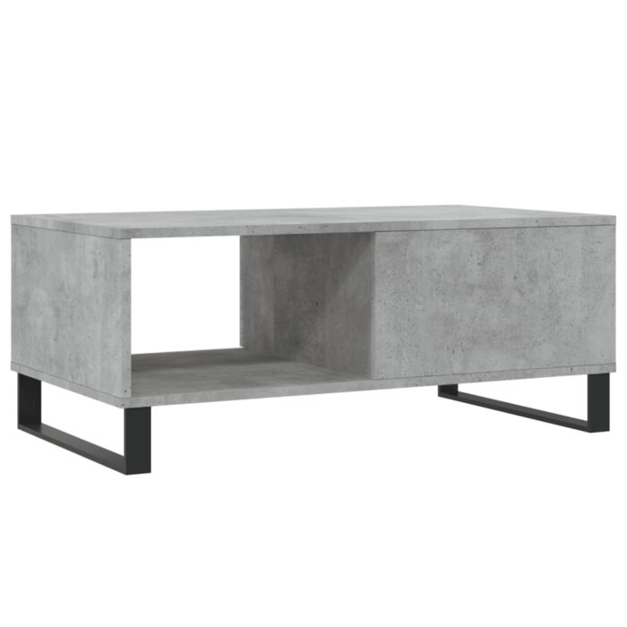 Table basse Gris béton 90x50x36,5 cm Bois d'ingénierie – Image 6