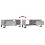 Table basse Gris béton 90x50x36,5 cm Bois d'ingénierie – Image 7