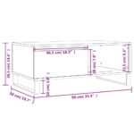 Table basse Chêne fumé 90x50x36,5 cm Bois d'ingénierie – Image 10