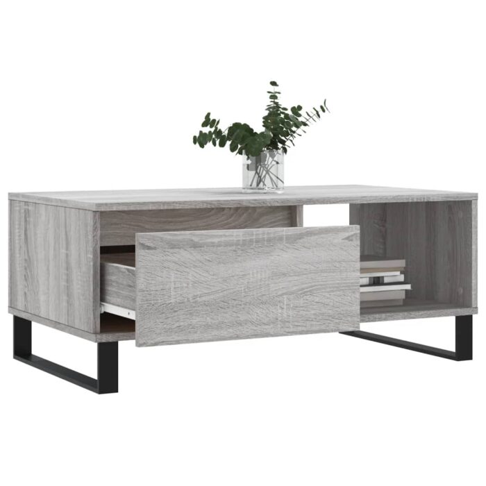 Table basse Sonoma gris 90x50x36,5 cm Bois d'ingénierie – Image 2