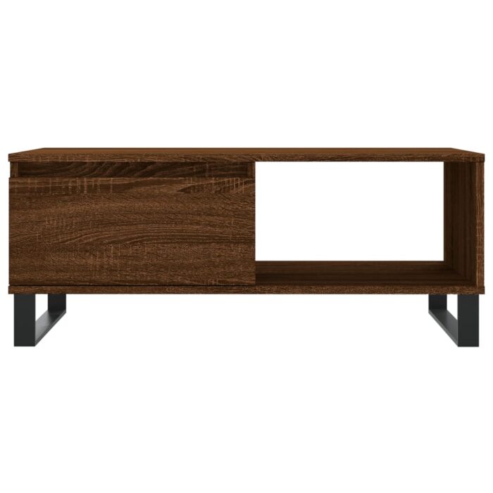 Table basse Chêne marron 90x50x36,5 cm Bois d'ingénierie – Image 3