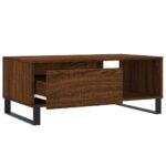 Table basse Chêne marron 90x50x36,5 cm Bois d'ingénierie – Image 4