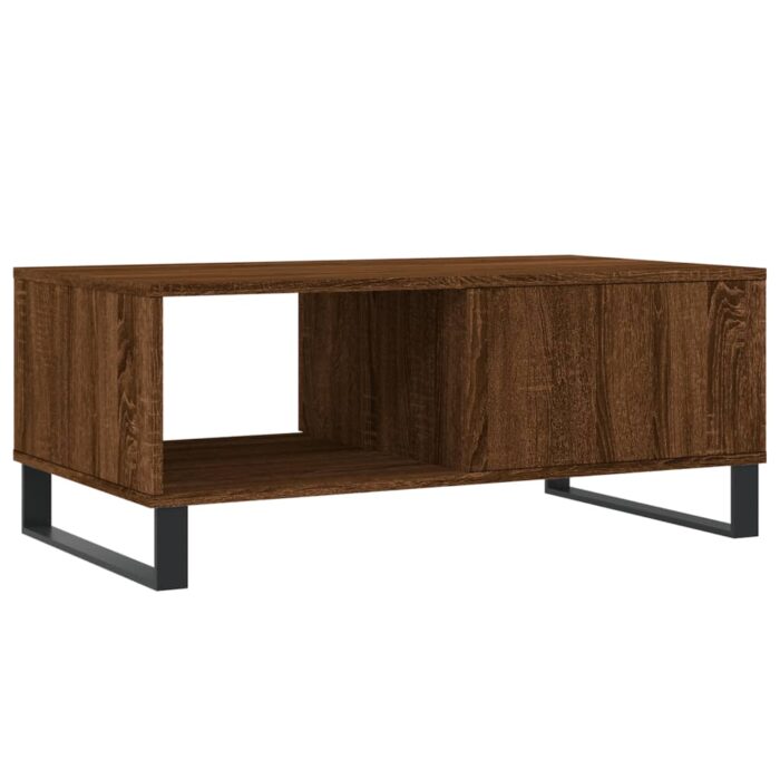 Table basse Chêne marron 90x50x36,5 cm Bois d'ingénierie – Image 6