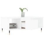 Table basse Blanc 90x50x36,5 cm Bois d'ingénierie – Image 2