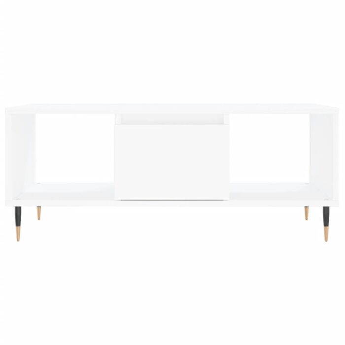 Table basse Blanc 90x50x36,5 cm Bois d'ingénierie – Image 3