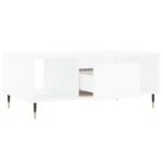 Table basse Blanc 90x50x36,5 cm Bois d'ingénierie – Image 4