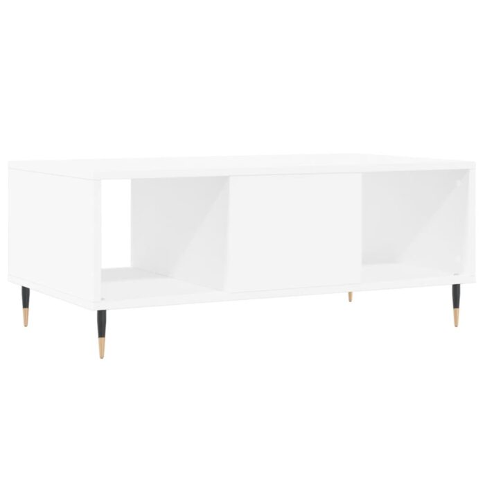 Table basse Blanc 90x50x36,5 cm Bois d'ingénierie – Image 6