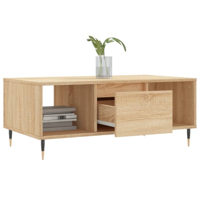 Table basse Chêne sonoma 90x50x36,5 cm Bois d'ingénierie – Image 2