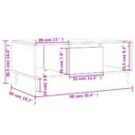 Table basse Chêne sonoma 90x50x36,5 cm Bois d'ingénierie – Image 9