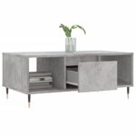 Table basse Gris béton 90x50x36,5 cm Bois d'ingénierie – Image 2