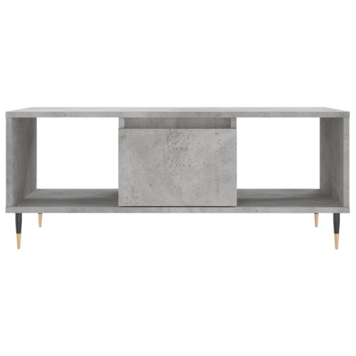 Table basse Gris béton 90x50x36,5 cm Bois d'ingénierie – Image 3