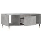 Table basse Gris béton 90x50x36,5 cm Bois d'ingénierie – Image 4