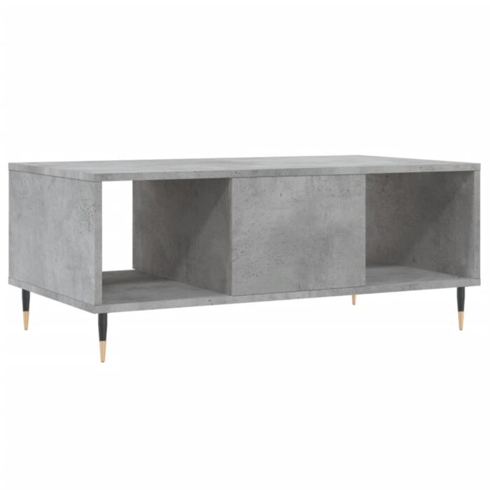 Table basse Gris béton 90x50x36,5 cm Bois d'ingénierie – Image 6