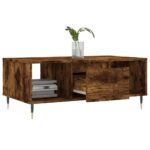 Table basse Chêne fumé 90x50x36,5 cm Bois d'ingénierie – Image 2