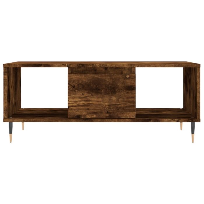 Table basse Chêne fumé 90x50x36,5 cm Bois d'ingénierie – Image 3