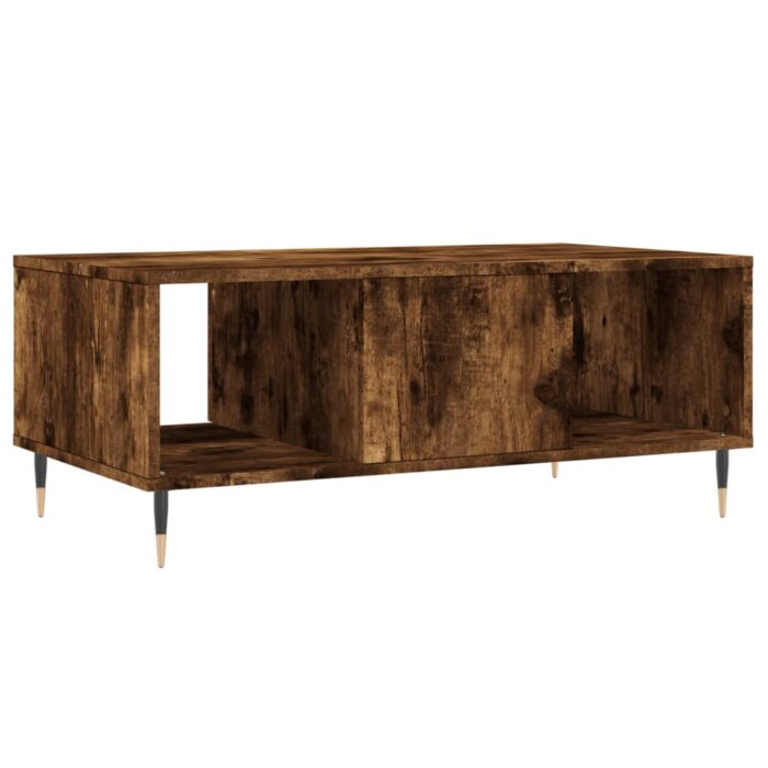 Table basse Chêne fumé 90x50x36,5 cm Bois d'ingénierie – Image 6