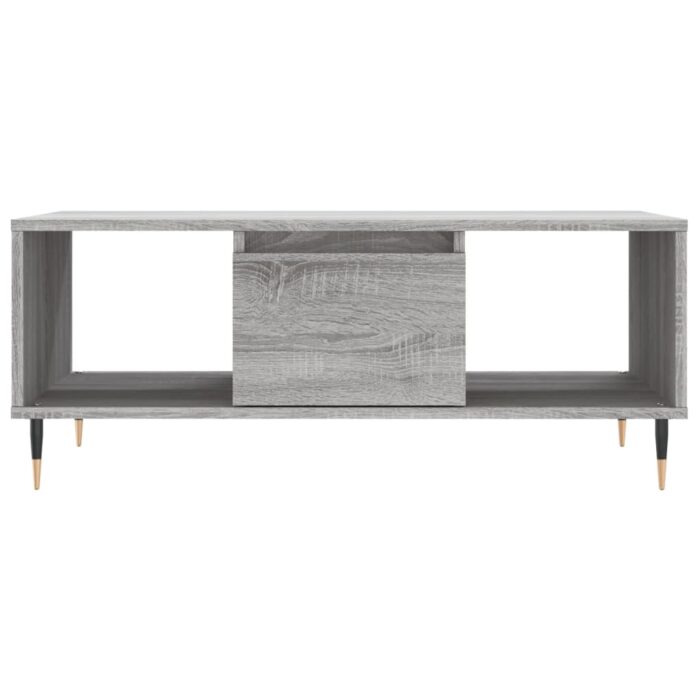 Table basse Sonoma gris 90x50x36,5 cm Bois d'ingénierie – Image 3